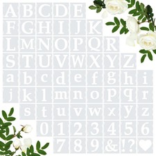 65 Pcs 4 Inch Plastic Painting Stencils Reusable Letters Numbers and 4