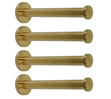 4 PCS Golden Brushed Stainless Steel Heavy Duty Wall Mount Hook Towel 6 Inch