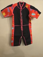 NEW Chriffer Kids Wetsuit Shorty Wet Suit for Girls 2mm Neoprene Pink/Black XL