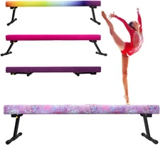 6FT/8FT Gymnastic Balance Beam,Adjustable High and Low Level Floor Beam - Highly