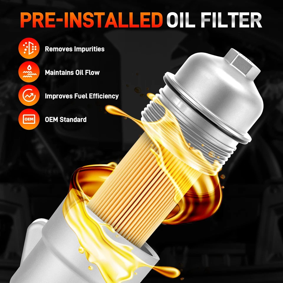 Алюминиевый корпус масляного фильтра для 12-19 Azera Santa Fe Sedona Sorento #26300-3CAB1 - Изображение 4 из 4