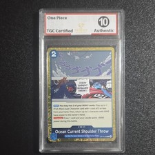 One Piece Ocean Current Shoulder Throw Event Card OP14-058 Trophy Grading 10
