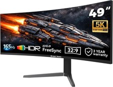 49" Curved Gaming Monitor 32:9 DQHD 165Hz 1ms HDR400 FreeSync Ultrawide