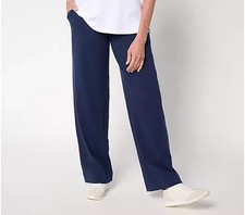 Denim Co. Active Duo Stretch Full Length Wide Leg Pants Navy Large A704327