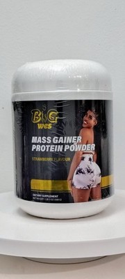 Big wes Mass Gainer Protein Powder Strawberry Flavor for Muscle Gain 500g