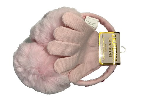 California Sunshine Mädchen Ohrenschützer und Handschuh Set 8 Jahre + rosa Kunstfell mit Edelsteinen NEU - Bild 9 von 9