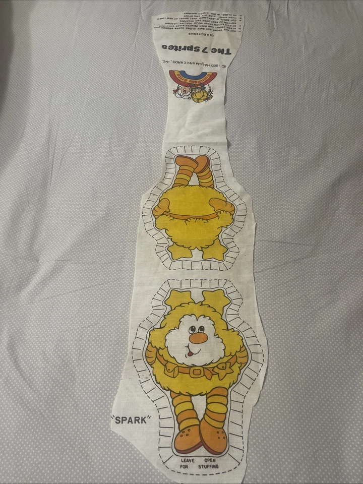 Panel de tela Rainbow Brite corte y costura amarillo Sprite SPARK AÑOS 80 TIENE MANCHAS leer Foto 3 de 4