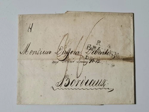 Antique Letter Mail 1st Empire Napoleon I Germany Bremen Bordeaux 1809