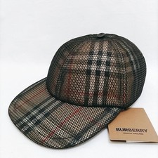 [New Unused] BURBERRY Mesh Overlay Check Baseball Hat