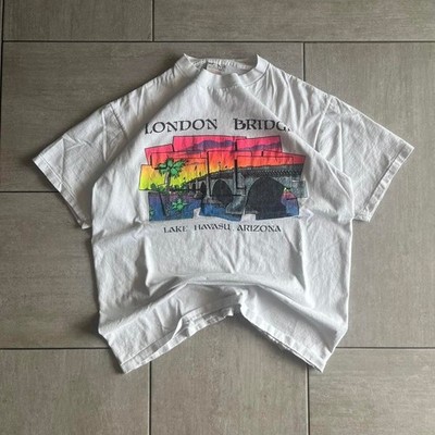 Vintage Oneita London Bridge Lake Havasu Arizona Graphic T-Shirt White Large