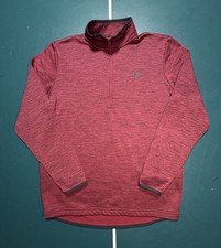 Under Armour 1/4 Zip Pullover Men's Small Maroon Heatgear Sweatshirt loose fit