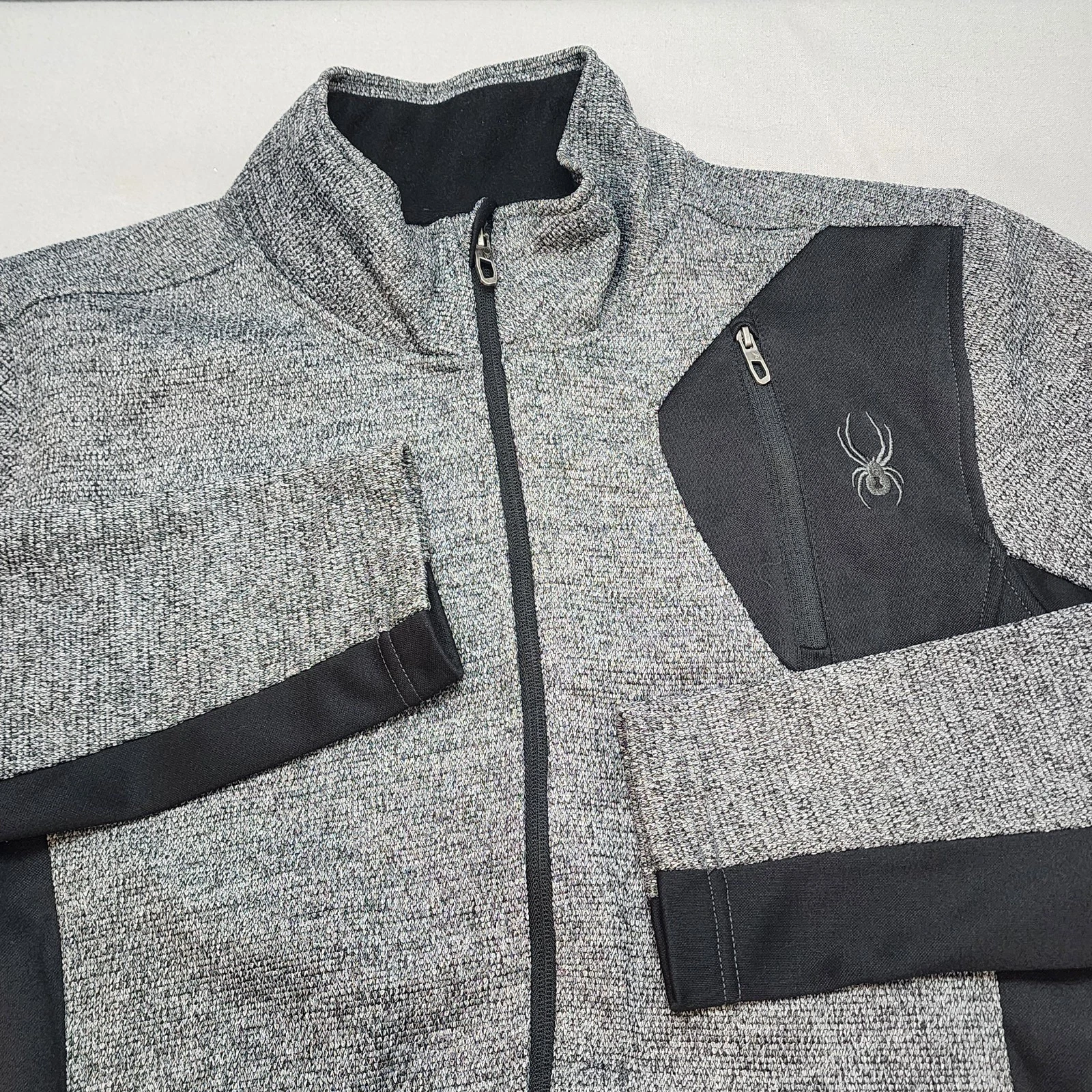 Spyder Men's Gray Black Full Zip Jacket Size M