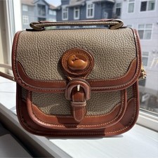 Vintage  Dooney & Bourke Pebbled Taupe/Brown ...