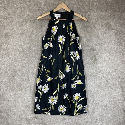 Donna Morgan Dress Womens 2 Black Floral Sleeveless Lined Knee Length- 4696