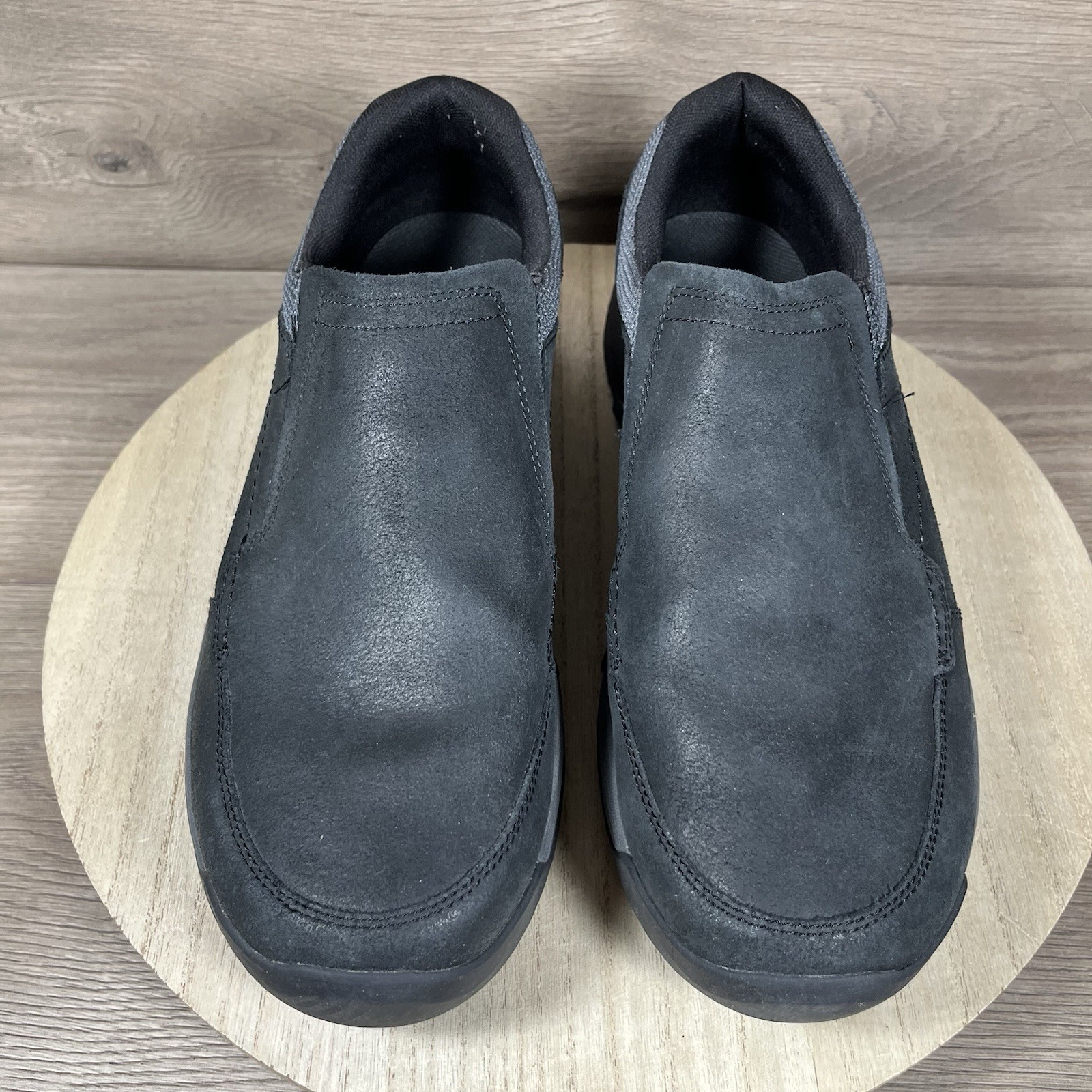 Scarpe Merrell Anvik Pace Mocs nere in pelle escursionismo da uomo misura 12 larghe