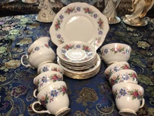 21 Pieces Serving Plate, Cream, Sugar, Plate, Cups, Saucers English China