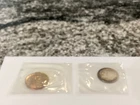 1958 D  Roosevelt  Dime  & 1962 proof cent inc/AU Toned SILVER coin