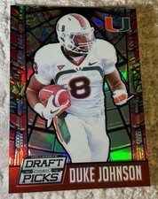 2015 Prizm Collegiate Draft Picks Stained Glass Duke Johnson #68 Rookie Card RC. rookie card picture