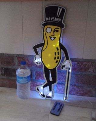 Mr. Peanut massive light up sign. With remote control.