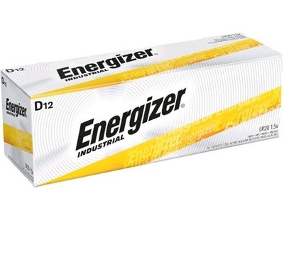 12 Energizer Industrial D Alkaline Batteries (EN95, LR20). New Open Box 