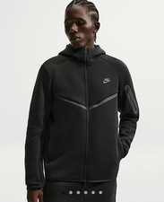 Nike Tech Fleece Full-Zip Hoodie Mens Medium Black AR1548-010 Excellent Cond
