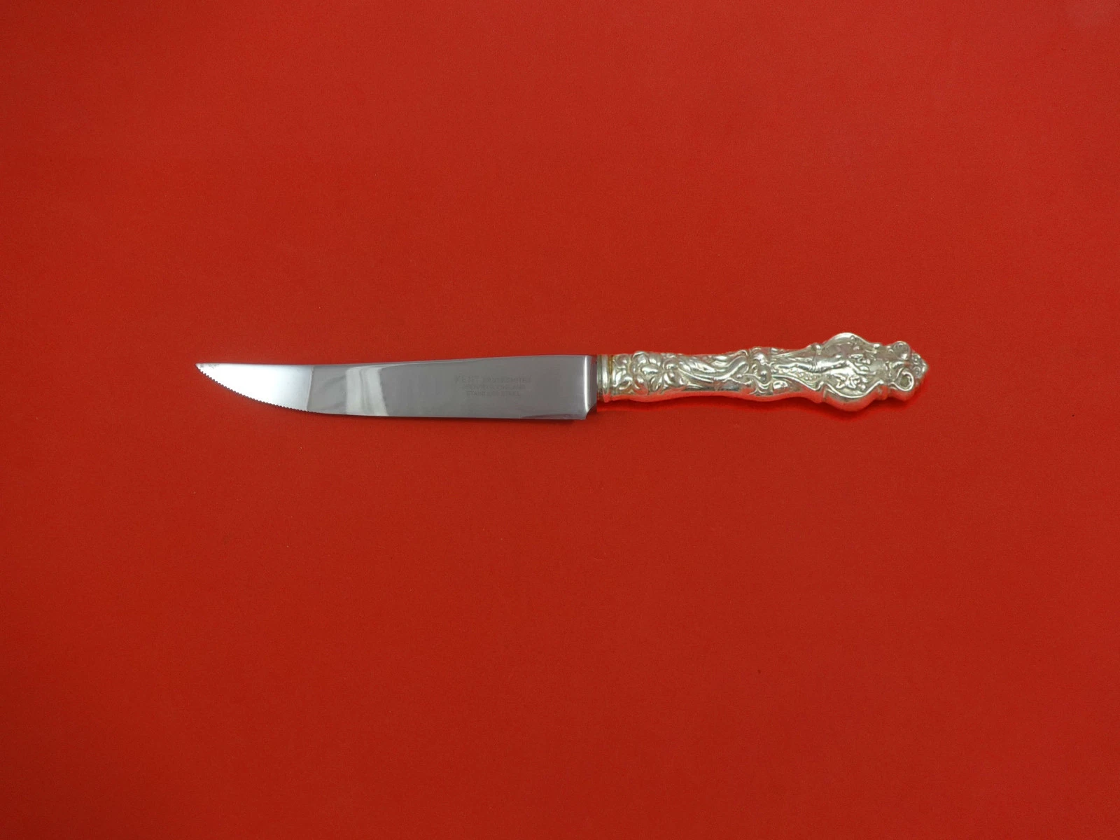 Irian by Wallace Sterling Silver Steak Knife 8 1/2" HH WS Serrated Custom Made