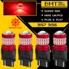 4X 3157 Strobe Red LED Stop Brake Tail Light 2800LM/SET For Jeep Cherokee 97-01