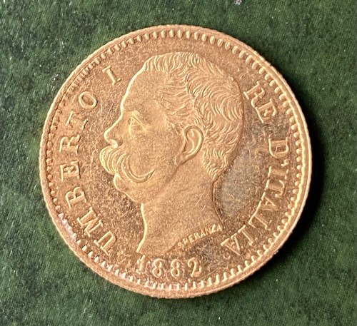 Regno d'Italia : Umberto I : 20 lire 1882 - marengo oro gold - Foto 3 di 4