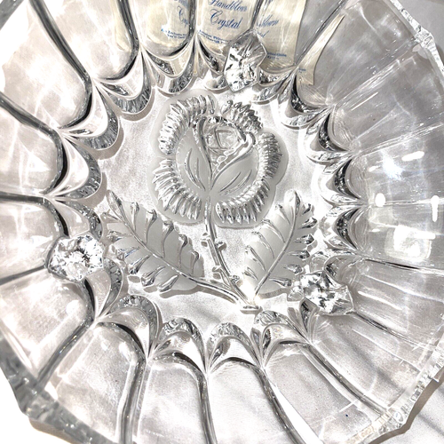 Tazón de cristal soplado a mano diseño rosa de colección platos tazones 8" Di - Imagen 3 de 9