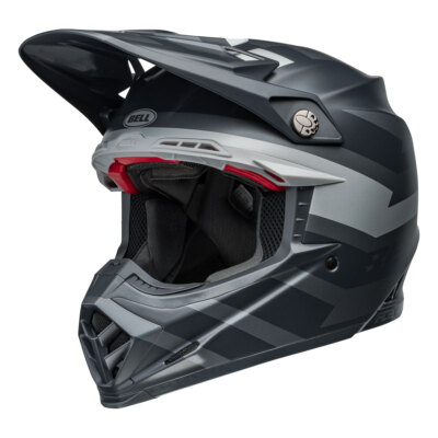 Motocross Helmet Bell Moto-9S Flex Banshee Black Silver Satin | eBay