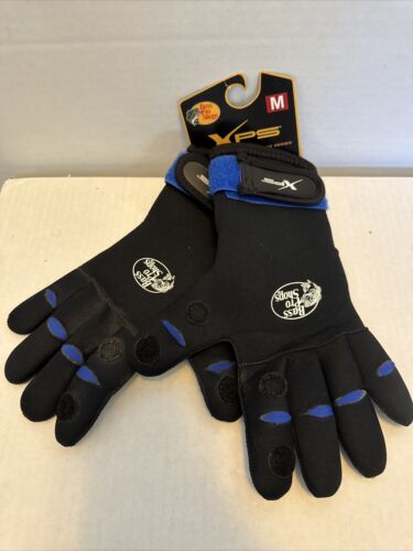 BASS PRO SHOPS -XPS  Waterproof Slit Finger Angler Gloves Black Medium - Picture 1 of 3