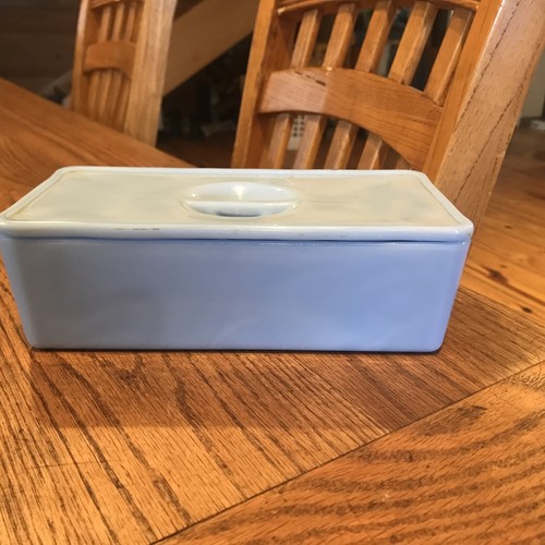 VTG Delphite Blue Oblong Large Refrigerator Dish by Glass