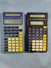 VINTAGE LOT OF 2 TEXAS INSTRUMENTS CALCULATORS MATH EXPLORER T-0592  TI-30 SLR 