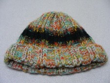 MULTI-COLOR - Hand Knitted - One Size Stocking Cap Beanie Hat