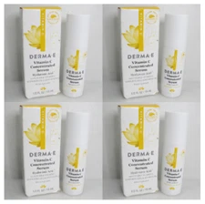 DERMA E VITAMIN C CONCENTRATED SERUM HYALURONIC ACID 0.5 OZ LOT OF 4