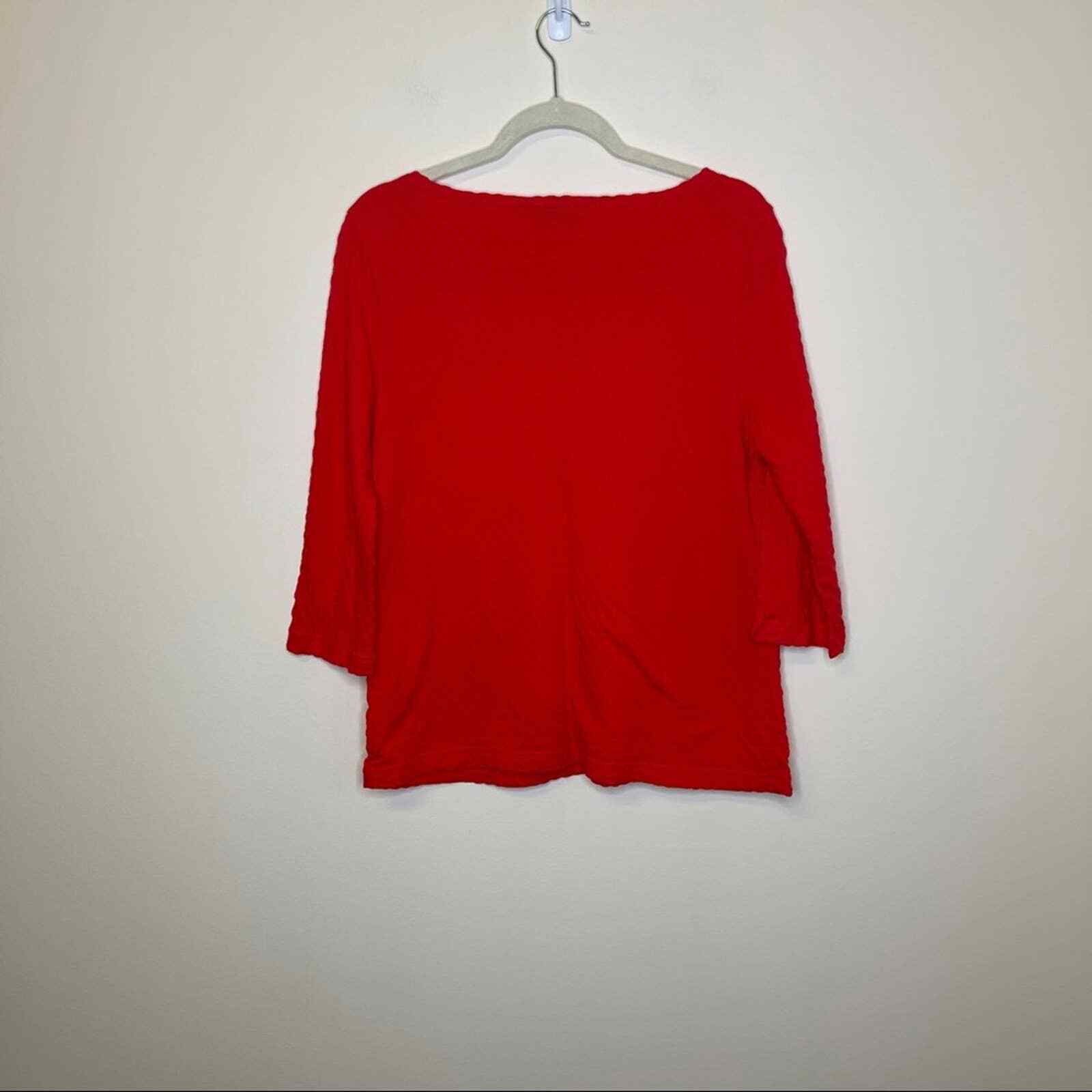 Pendleton Red Sleeved Embossed Blouse - image 2