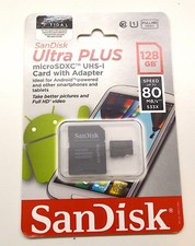 SanDisk Ultra PLUS 128GB microSDXC UHS-1 Card with Adapter