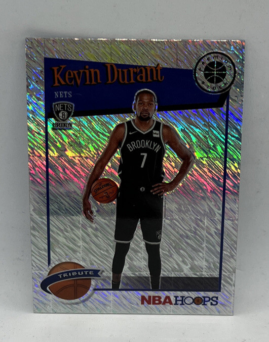 2019-20 NBA Hoops Premium Stock KEVIN DURANT TRIBUTE Silver Prizm Shimmer 284 SP