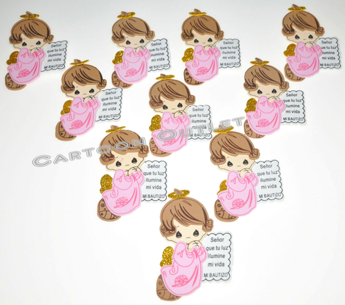10 pc PINK FOAM ANGELS BAPTISM DECORATION CENTERPIECE RECUERDOS BAUTIZO LETTERS - Picture 3 of 5