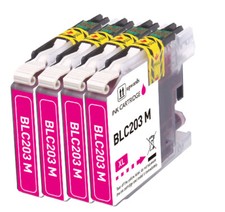 4 PK MAGENTA Premium Ink fits Brother LC203 MFC-J480DW MFC-J5320DW MFC-J4320DW