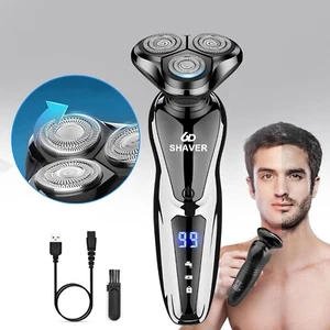 Electric Shaver For Men Wet/Dry Trimmer Rotary Razor Beard Shaving 6D Floating
