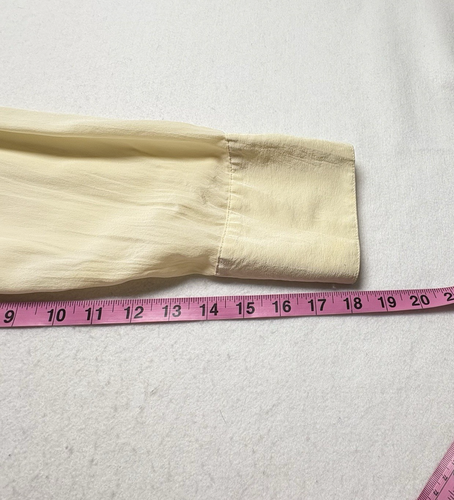 J JILL Women Silk Blouse Size M Ivory Long Sleeve Button Front Career 47-28 - Picture 9 of 13