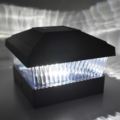 2/4/8/12Pc White/Black/Copper 5"X5" Solar LED Post Deck Cap Fence Light Lamp - Picture 5 of 15