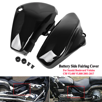 Vivid Black Battery Fairing Side Cover For Suzuki Intruder Volusia