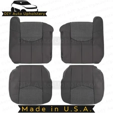 2002 For Chevy Avalanche  Driver& Passenger Top& Bottom Leather Cover Dark Gray