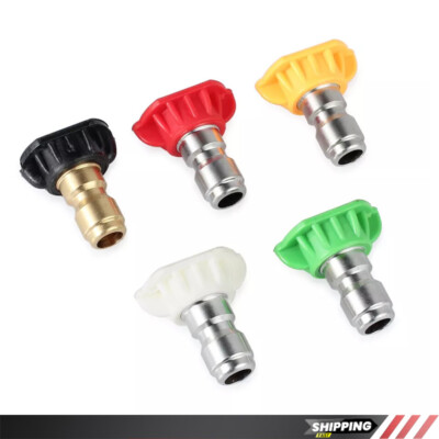 5X Quick Connect 1/4'' Kit Pressure Washer Spray Tips Nozzles High Power Set
