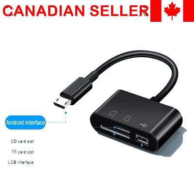 Sd Card Reader For Android 3 in 1 Memory  Micro USB C and USB A Devices