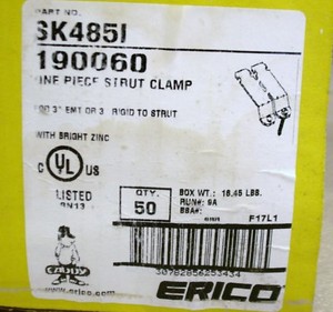 Reliable Regular Purchase 50 Caddy Erico Sk4851 One Piece Strut Clamp 3 Emt Or Rigid To Strut Kk Single Cap Sold Separately Www Globalwealths Org