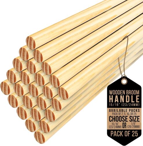 Long Wooden Broom Handle Mop Snow Shovel 4Ft 120cm Outdoor Yard Replacement Home - Picture 5 of 16