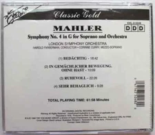 MAHLER SYMPHONY NO 4 CORINNE CURRY-FARBERMAN CD-DISC Only/NO CASE or INSERTS/